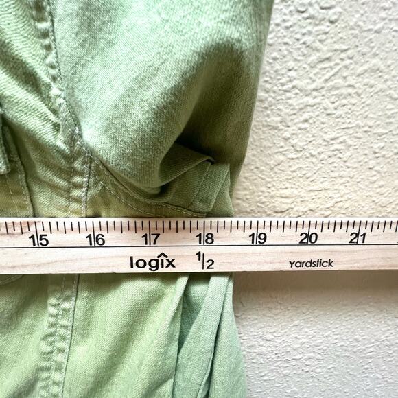 Sigrid Olsen Jacket Womens Size 4 Green Denim Stretch Pea Coat - Picture 5 of 9